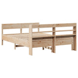 Bed Frame without Mattress 135x190 cm Solid Wood Pine 3306942