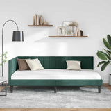 Corner Bed Frame Dark Green 90 cm x 200 cm Velvet 42016350