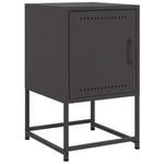 ZNTS Bedside Cabinets 2 pcs Black 36x39x60.5 cm Steel 846447