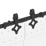 Sliding Door Hardware Kit 305 cm Steel Black 3295791