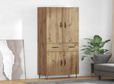 Highboard 2 pcs Artisan Oak Engineered Wood and Glass 3415972