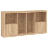 Sideboard with LED Lights Sonoma Oak 202x37x100 cm 3209186