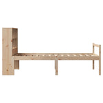 ZNTS Bookcase Bed without Mattress 75x190 cm Small Single Solid Wood Pine 3322000