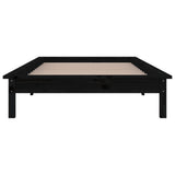 LED Bed Frame without Mattress Black 90x190 cm Single Single Solid Wood 820640
