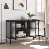 Sideboard Black 105x35x70 cm Glass and Steel 353002