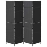 Room Divider Folding Manual Black 195 x 180 cm Poly Rattan 42003672