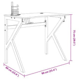 Gaming Desk with K Shape Legs Black 90x60x75 cm 325400