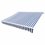 ZNTS Awning Top Sunshade Canvas Blue & White 4 x 3 m 141011