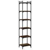 Bookcase 6-Tier Smoked Oak 40x30x188 cm Engineered Wood 837644