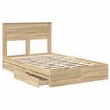 Storage Bed with Drawer Sonoma Oak 120 x 200 cm Engineered Wood 3409929