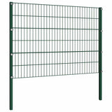Fence Panel with Posts Iron 1040x120 cm Green 278666