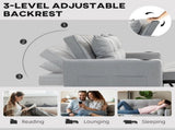 Two-Seater Pull-Out Sofa Bed - Light Grey T3398P344482
