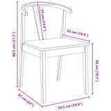 Dining Chair 2 pcs White and White Solid Rubber Wood 42020408