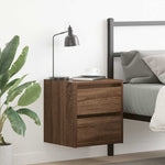 ZNTS Wall-mounted Bedside Cabinets 2 pcs Brown Oak 38x34x40 cm 861260