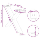 Coffee Table Legs X-Shaped 2 pcs Natural Steel 50x cm Steel 4012879