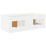 Loft Bed Frame with Cabinet 3 pcs White Engineered Wood 3423358