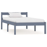 Bed Frame without Mattress Grey Solid Pine Wood 90x200 cm 283196