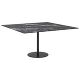 Table Top Black 80x80 cm 6 mm Tempered Glass with Marble Design 322273