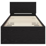 Bed Frame with Headboard Black Oak 75 x 190 cm Engineered Wood 885843