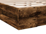 Bed Frame with Drawers without Mattress Smoked Oak 200x200 cm 3280724