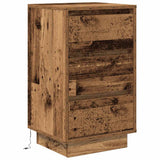 ZNTS Bedside Cabinet with LED Lights Old Wood 38x34x65 cm 861308