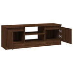 ZNTS TV Cabinet with Door Brown Oak 102x30x36 cm 823357