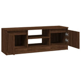 ZNTS TV Cabinet with Door Brown Oak 102x30x36 cm 823357