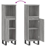 Bathroom Cabinet Grey Sonoma 30x30x100 cm Engineered Wood 831570