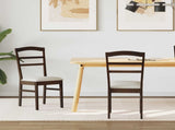 Dining Chair 2 pcs Light Brown and Light Solid Rubber Wood 42020492