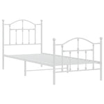 Metal Bed Frame without Mattress with Footboard White 80x200cm 353497