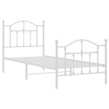 Metal Bed Frame without Mattress with Footboard White 80x200cm 353497