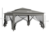 3 x 3 Pop Up Gazebo, Double-roof Garden Tent with Netting and Carry Bag, Party Event Shelter for T3398P314749