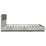 Bed Frame with LED without Mattress Concrete Grey 180x200 cm Super King 3209992