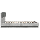Bed Frame with LED without Mattress Concrete Grey 180x200 cm Super King 3209992