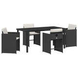 Garden Dining Set 5 pcs Black Poly Rattan 3380687