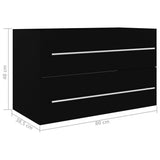 Sink Cabinet Black Engineered Wood Medium Sink Cabinet 804702