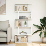 Room Divider Bookcase 5-Tier White 70x24x161 cm Engineered Wood 858093