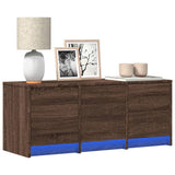 TV Cabinet with LED Brown Oak 97x34x40 cm Engineered Wood 852242