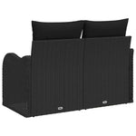 Garden Sofa with Cushion Black 121 x 62 x 69cm Poly Rattan 42006731