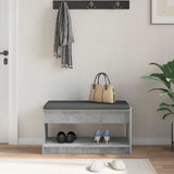 Hall Bench with Cushion Concrete Grey 83 x 38 x 45 cm 891579