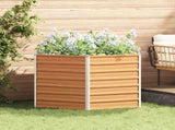 Raised Garden Bed Light Brown 129 x 129 x 77 cm 42017322