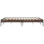 ZNTS Bed Frame Brown Oak 140x190 cm Engineered Wood and Metal 845040