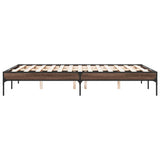 ZNTS Bed Frame Brown Oak 140x190 cm Engineered Wood and Metal 845040