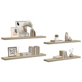 Floating Wall Shelves 4 pcs Oak 120x23.5x3.8 cm MDF 323885