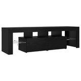 TV Cabinet with LED Lights Black Oak 140x36.5x40 cm Engineered Wood 862030
