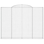 Arched Gabion Baskets 3 pcs 300x30x220/240 cm Galvanised Iron 3146630