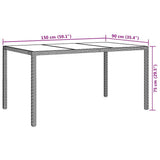 Garden Table Beige 150 x 90 x 75 cm Poly Rattan 362543