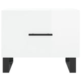 Coffee Tables 2pcs High Gloss White 50x50x40 cm Engineered Wood 829449