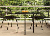 Dining Table Black 55 cm Tempered Glass and Steel 319435