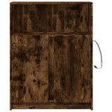 Sideboard with LED Smoked Oak 77x34x100 cm Engineered Wood 852149